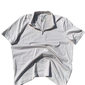 Autograph Supima Cotton Polo Shirt – XL Beige Zip Neck